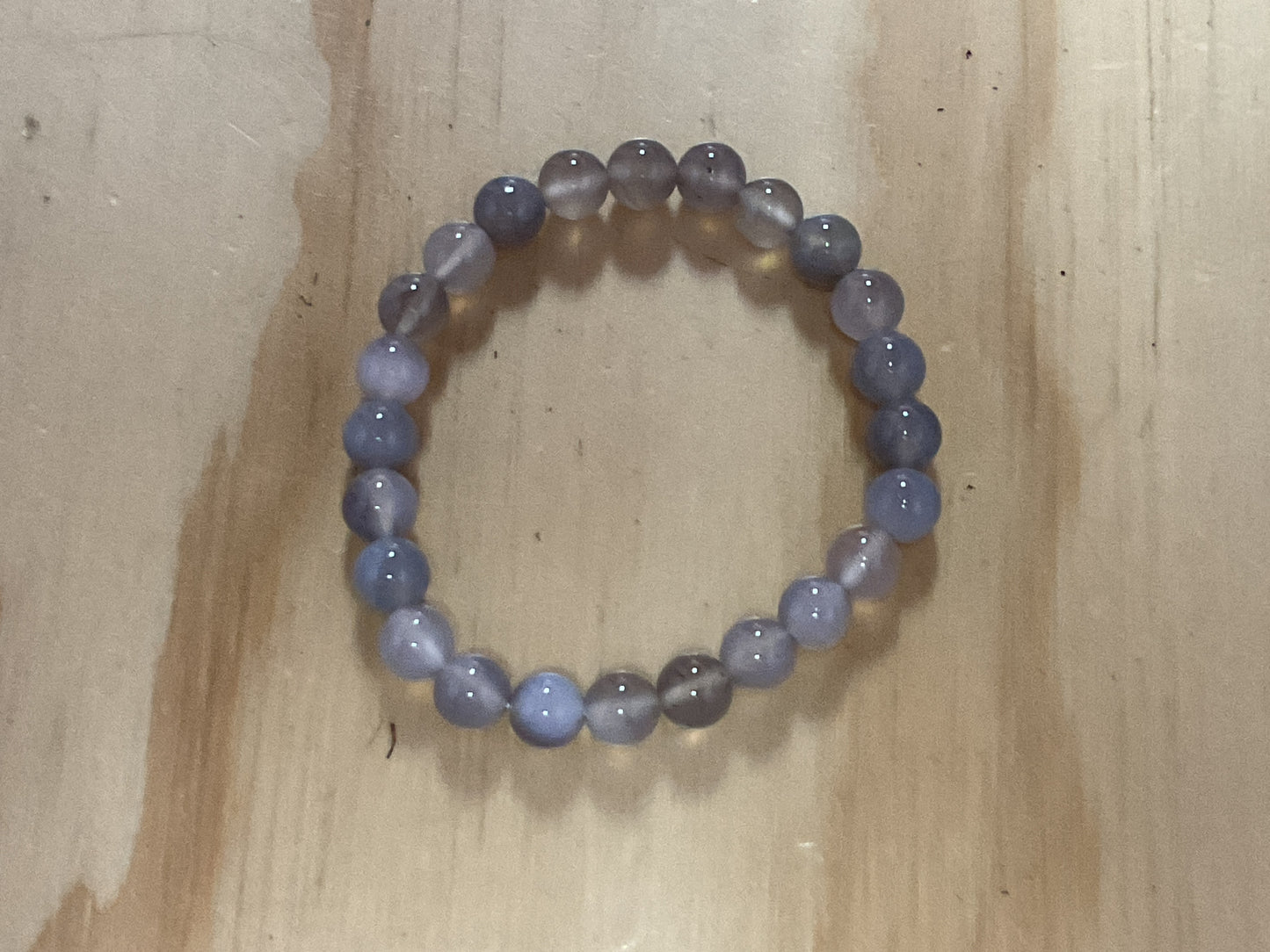 Grey Agate Bead Bracelet