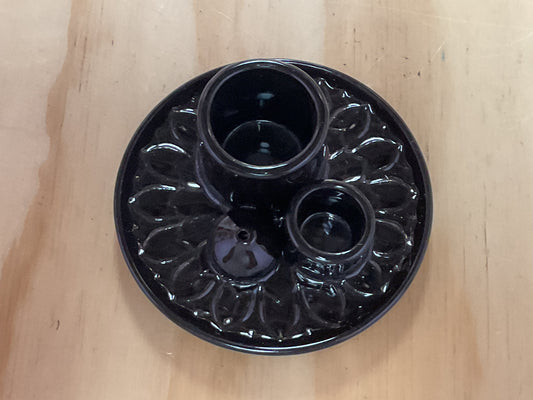Black Smudge and Incense Burner Holder