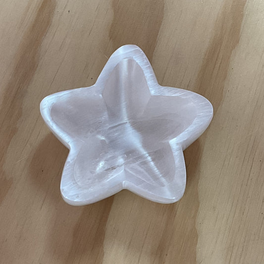 Small Selenite Bowl Star Shape