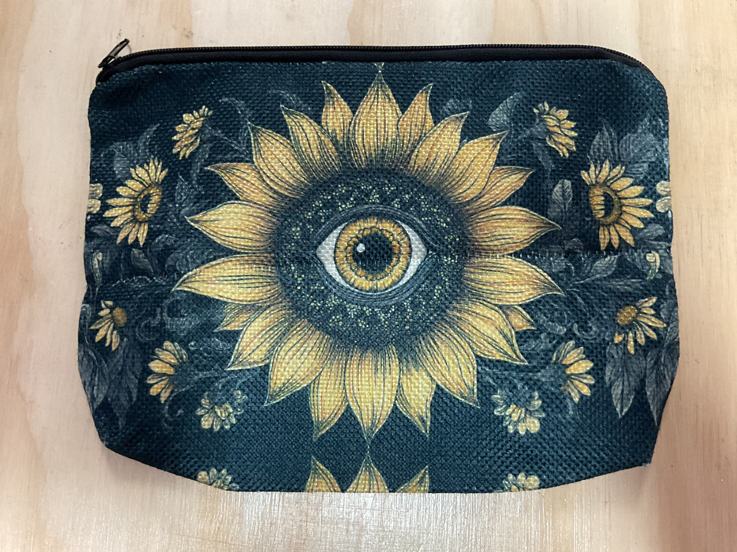 Evil Eye Sunflower Sun Moon Make Up Bag Travel Bag