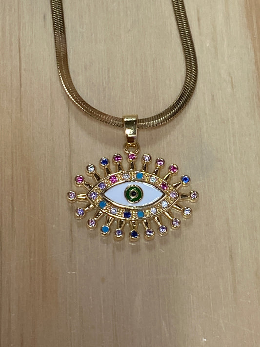 Evil Eye Stainless Steel Necklace