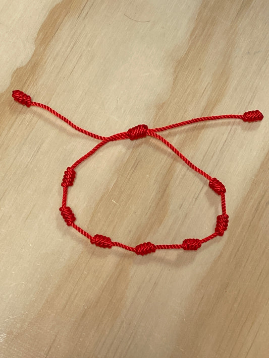 Red String Bracelet 7 Knots