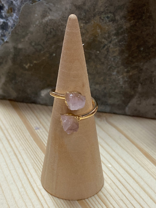 Rose Quartz Gold Plated Ring