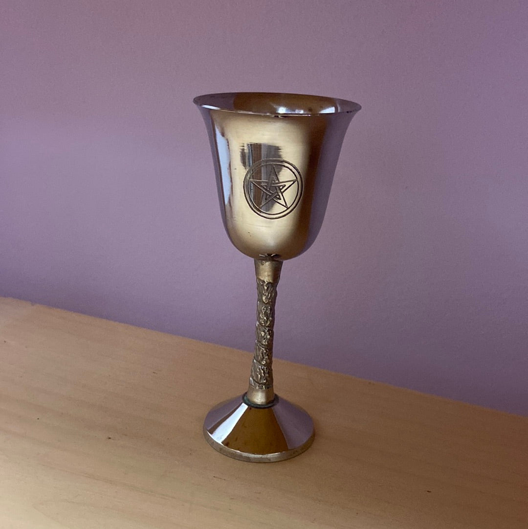 Pentagram Stainless Steel Chalice 4 3/4’ H