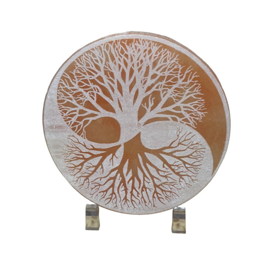 Tree of Life Pink Selenite Disc