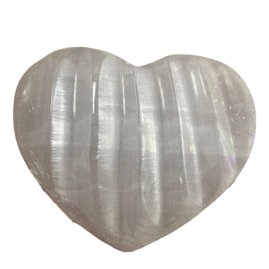 Selenite Groovy Heart