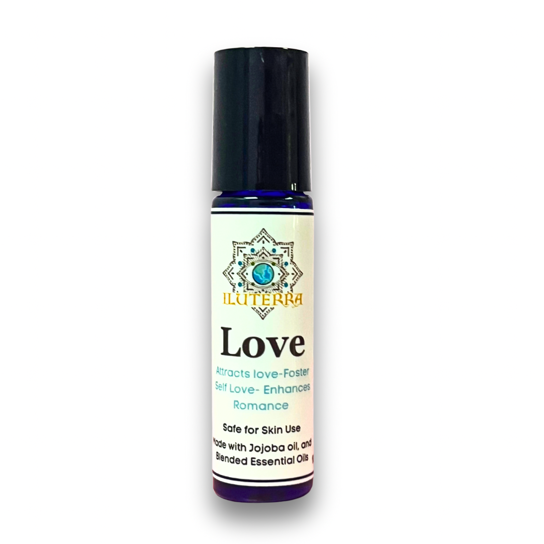 Love Oil Roller: mezcla de aceites esenciales con aceite de jojoba orgánico para la atracción, el amor propio y la armonía.