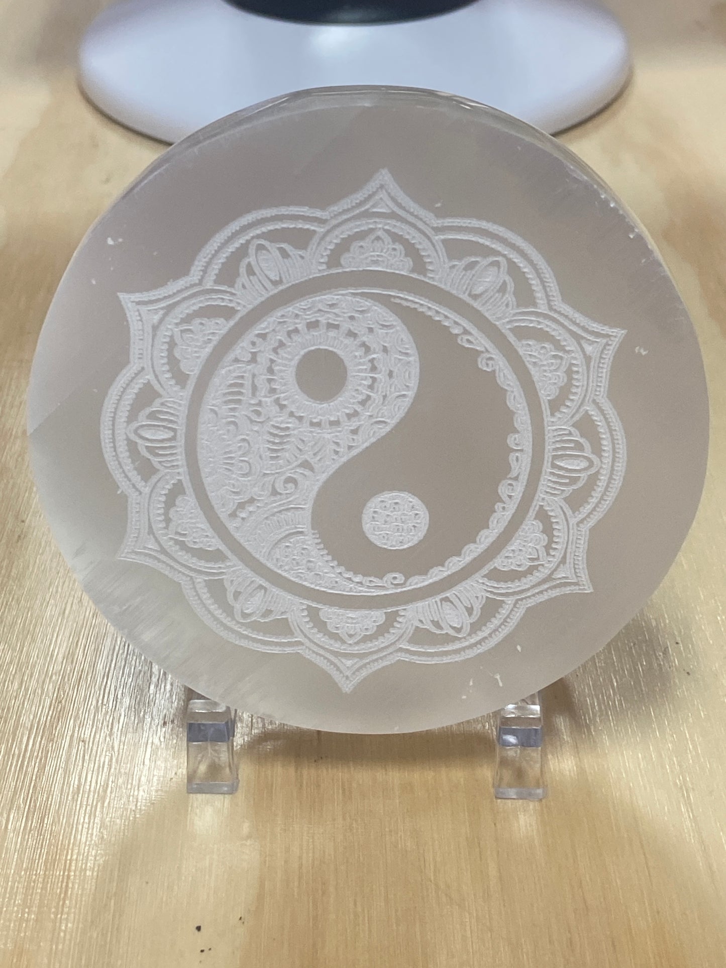 Disco de selenita Yin Yang