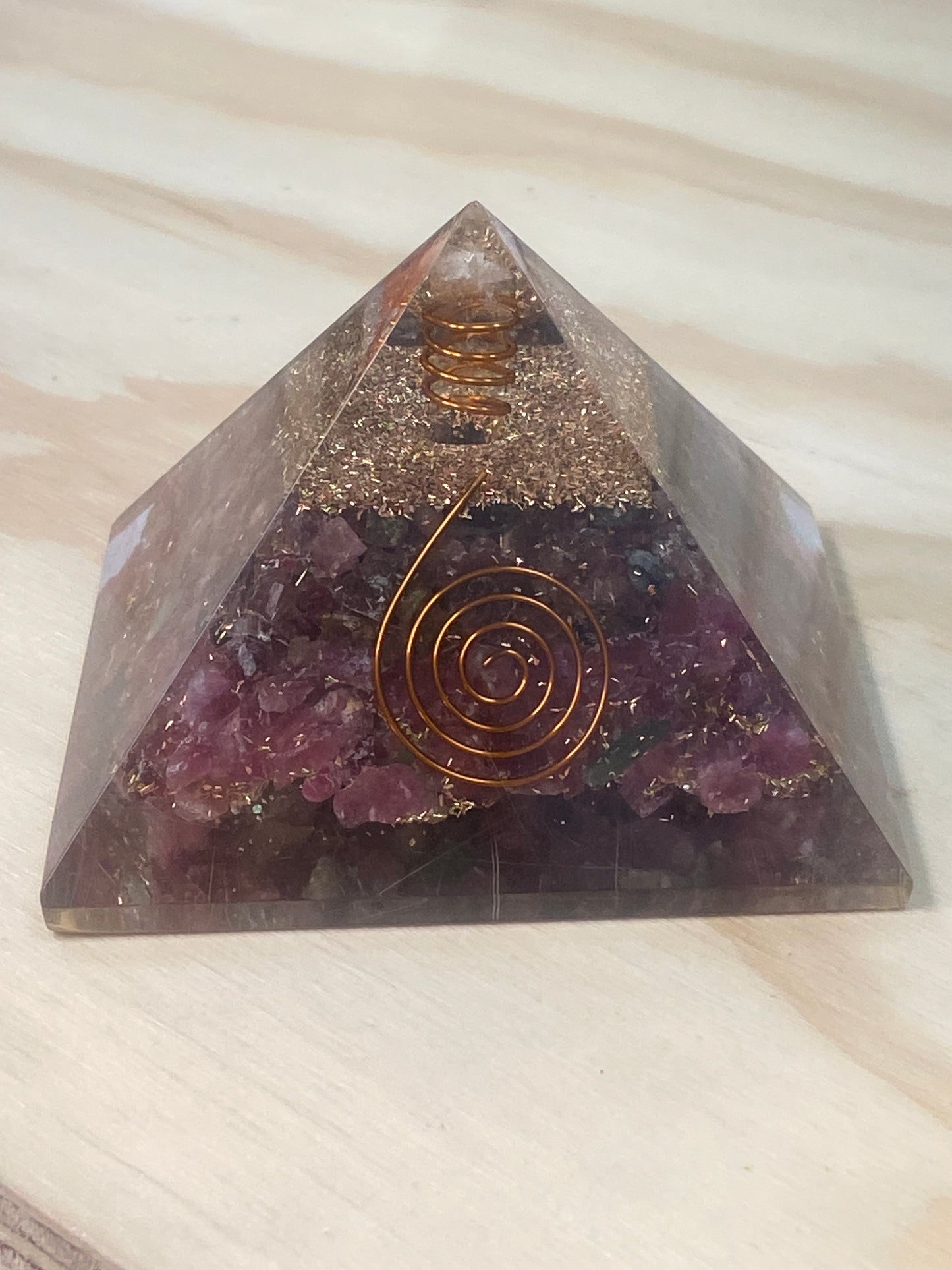 Ruby Orgonite Pyramid