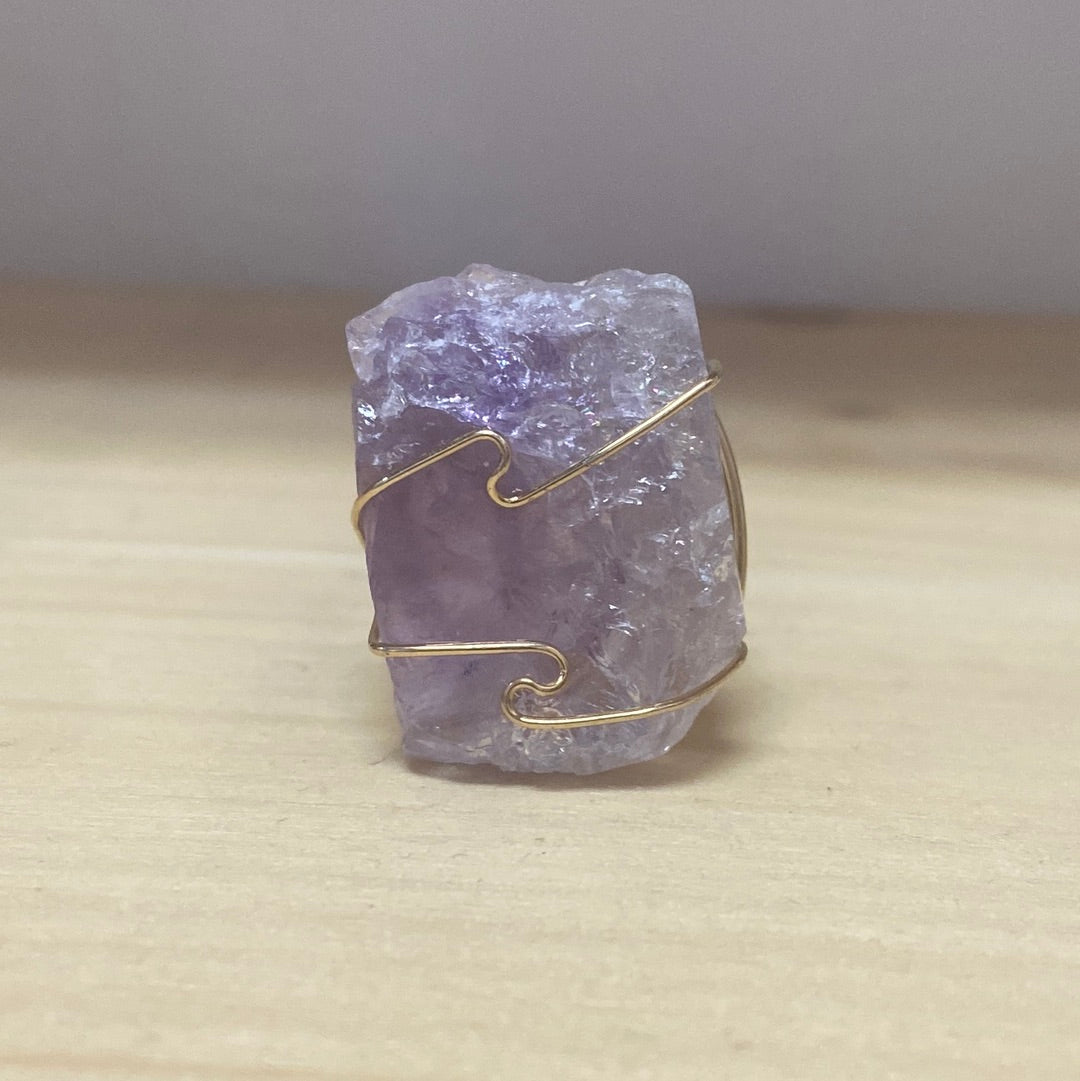 Raw Stone Golden Rings