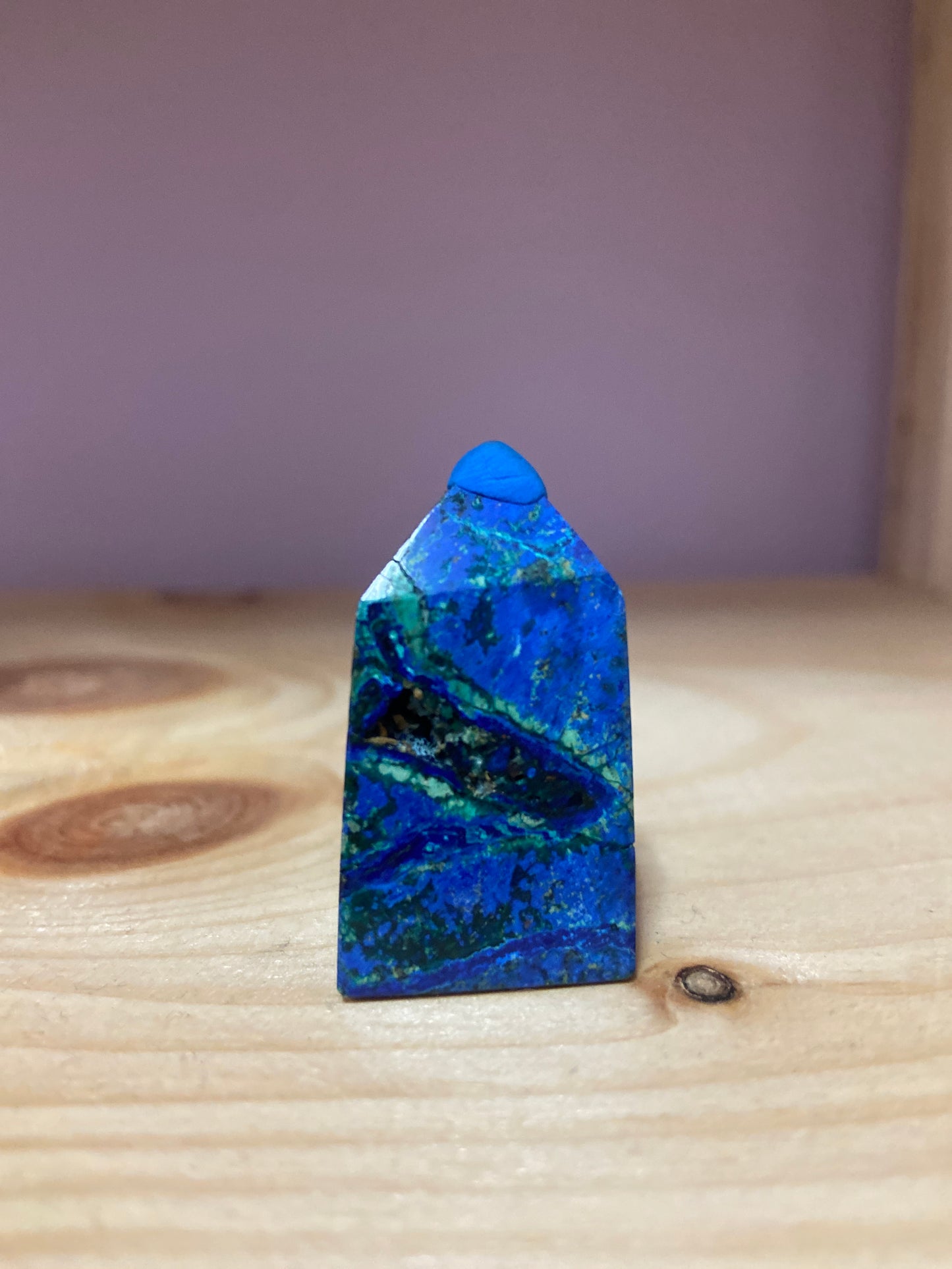 Chrysocolla with Azurite Point