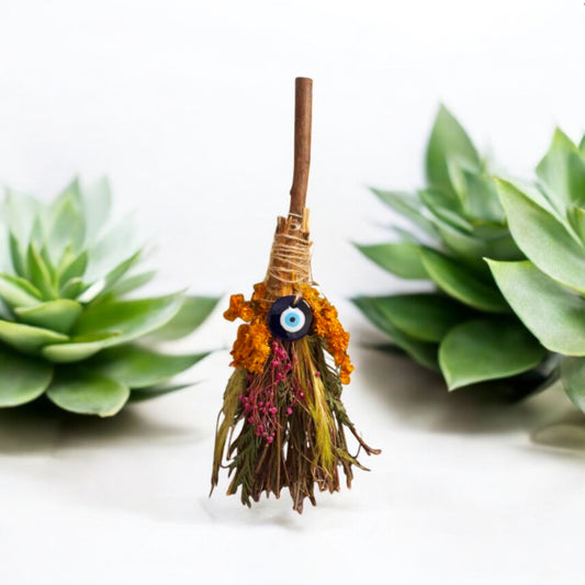 Ritual Herb Broom Evil Eye 12”