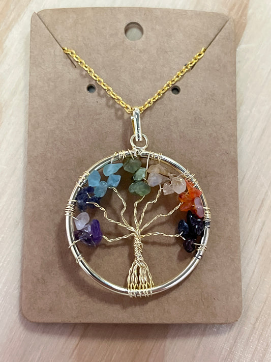 Golden Tree Of Life Chakra Necklace