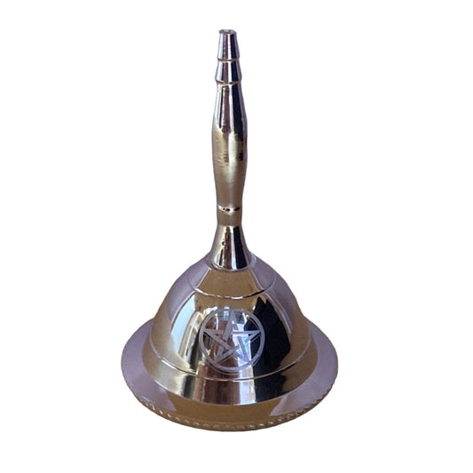 Pentacle Silver Plated Altar Bell 3’ H