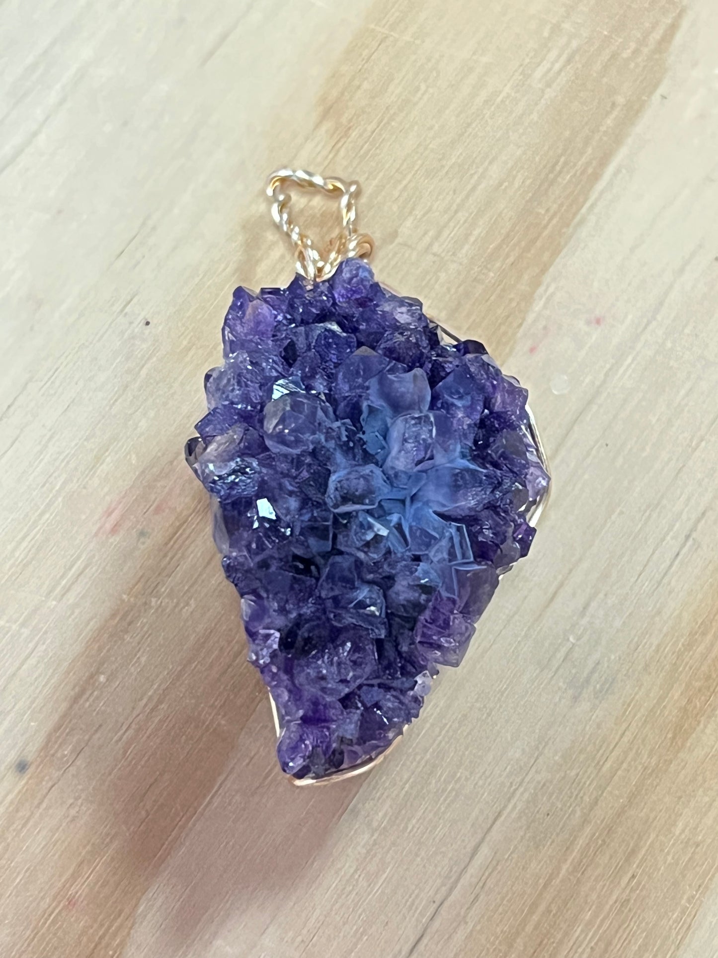 Handmade Amethyst Pendant Raw Stone