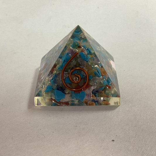 Small Mixed Stones Orgone Pyramid