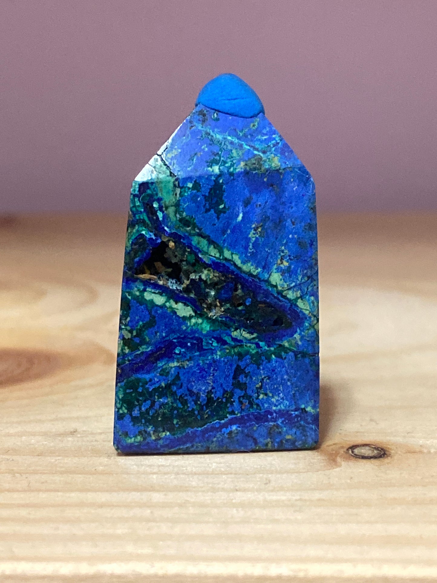 Chrysocolla with Azurite Point