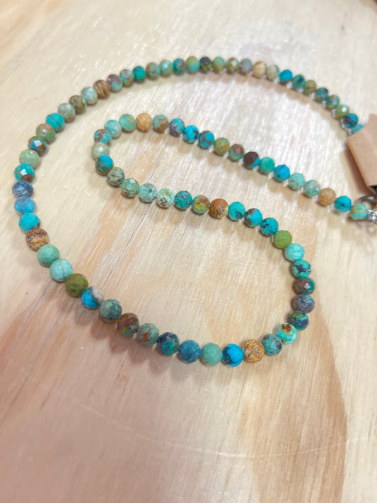 Faceted Beaded Turqouise Necklace