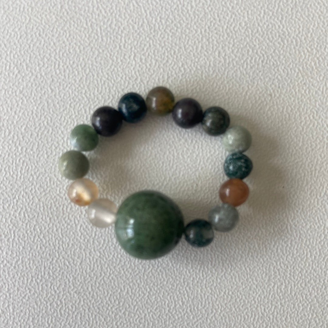 Fancy Jasper Elastic Ring