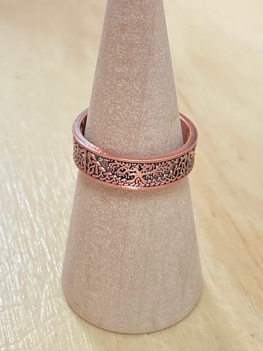 Vintage Tree Of Life Copper Ring with Magnets