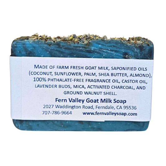 Jabón natural de leche de cabra | Exfoliante de carbón | Limpieza nocturna Blue Moon