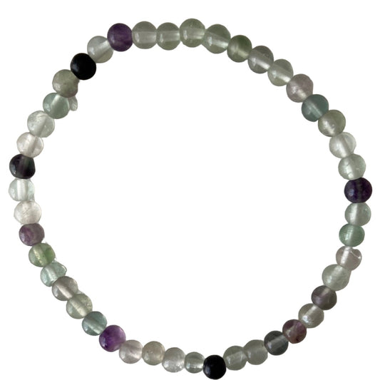 Fluorite 4mm Bead Bracelet