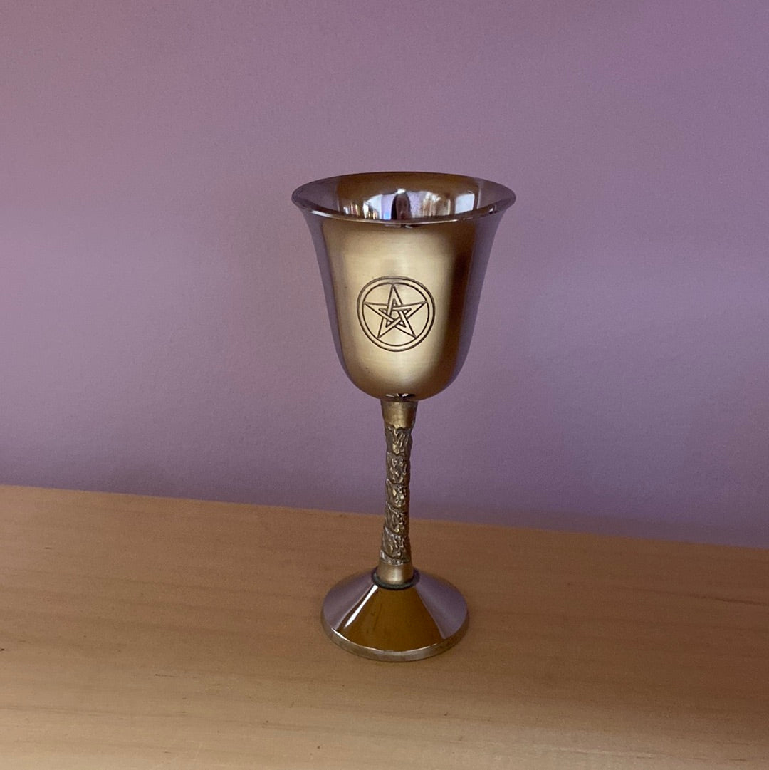 Pentagram Stainless Steel Chalice 4 3/4’ H