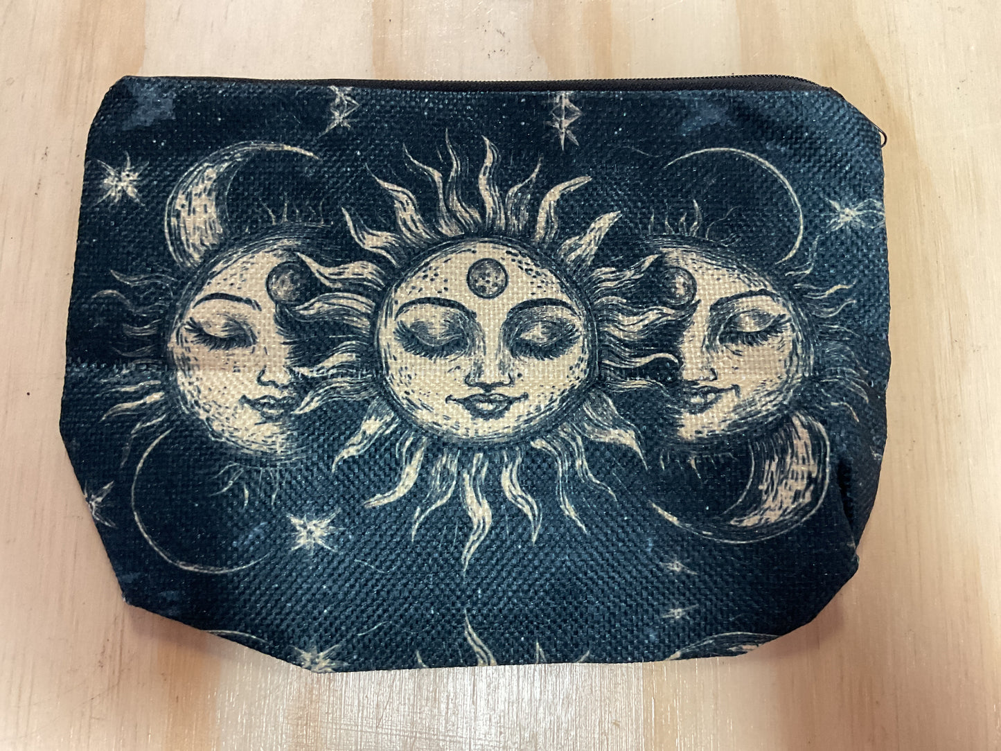 Evil Eye Sunflower Sun Moon Make Up Bag Travel Bag