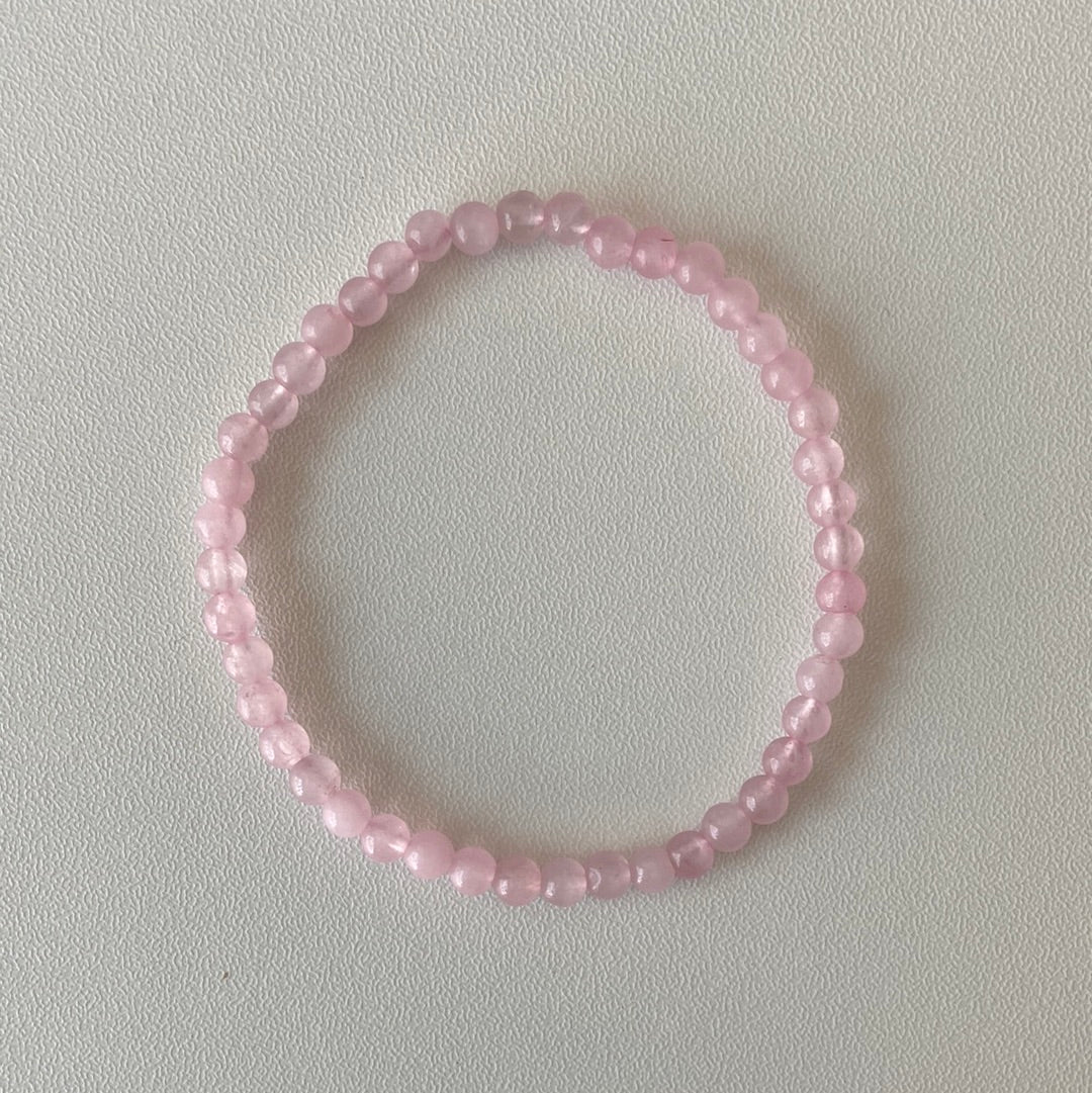 Pulsera de cuentas de cuarzo rosa