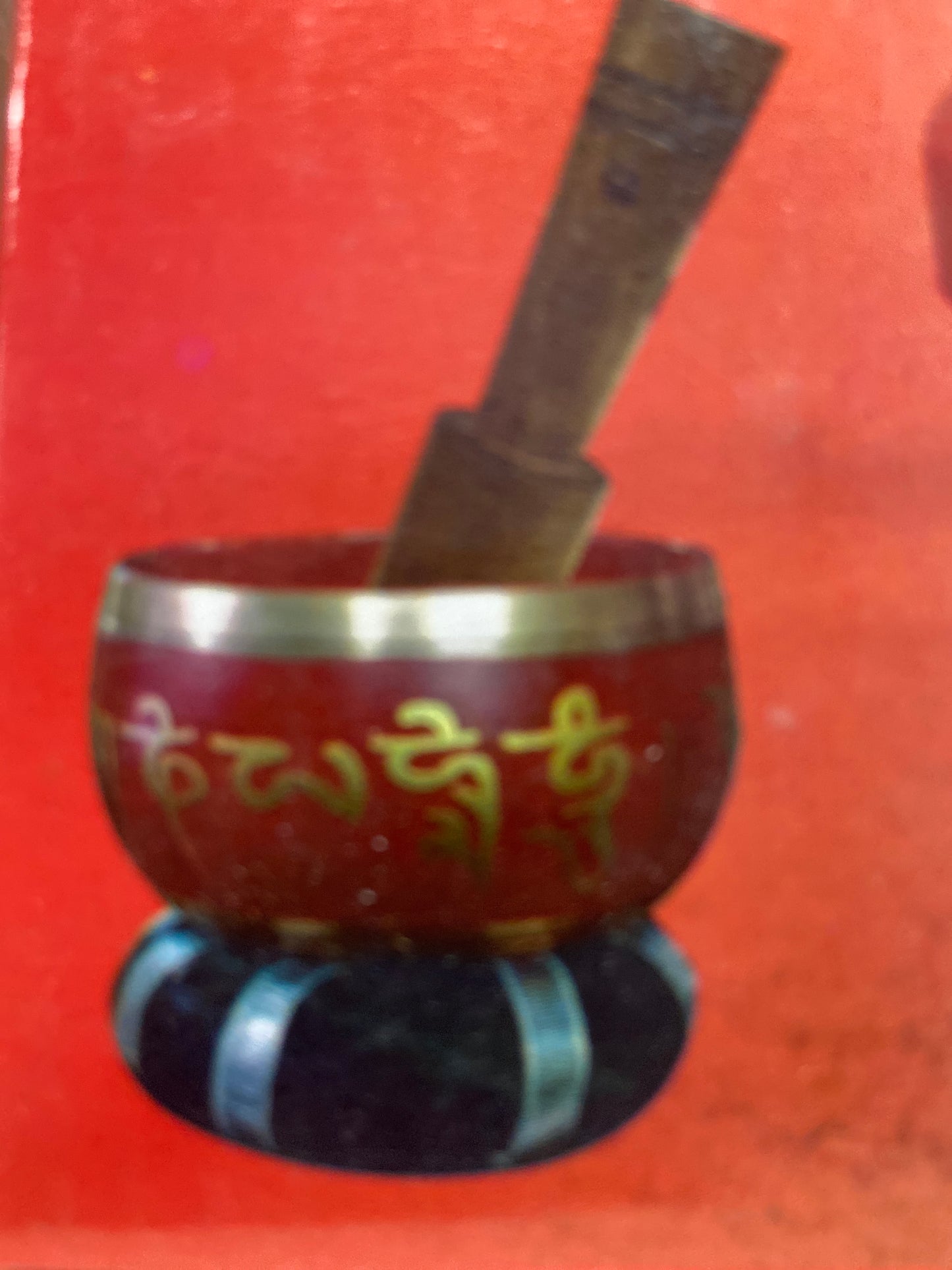 Red Tibetan Singing Bowl