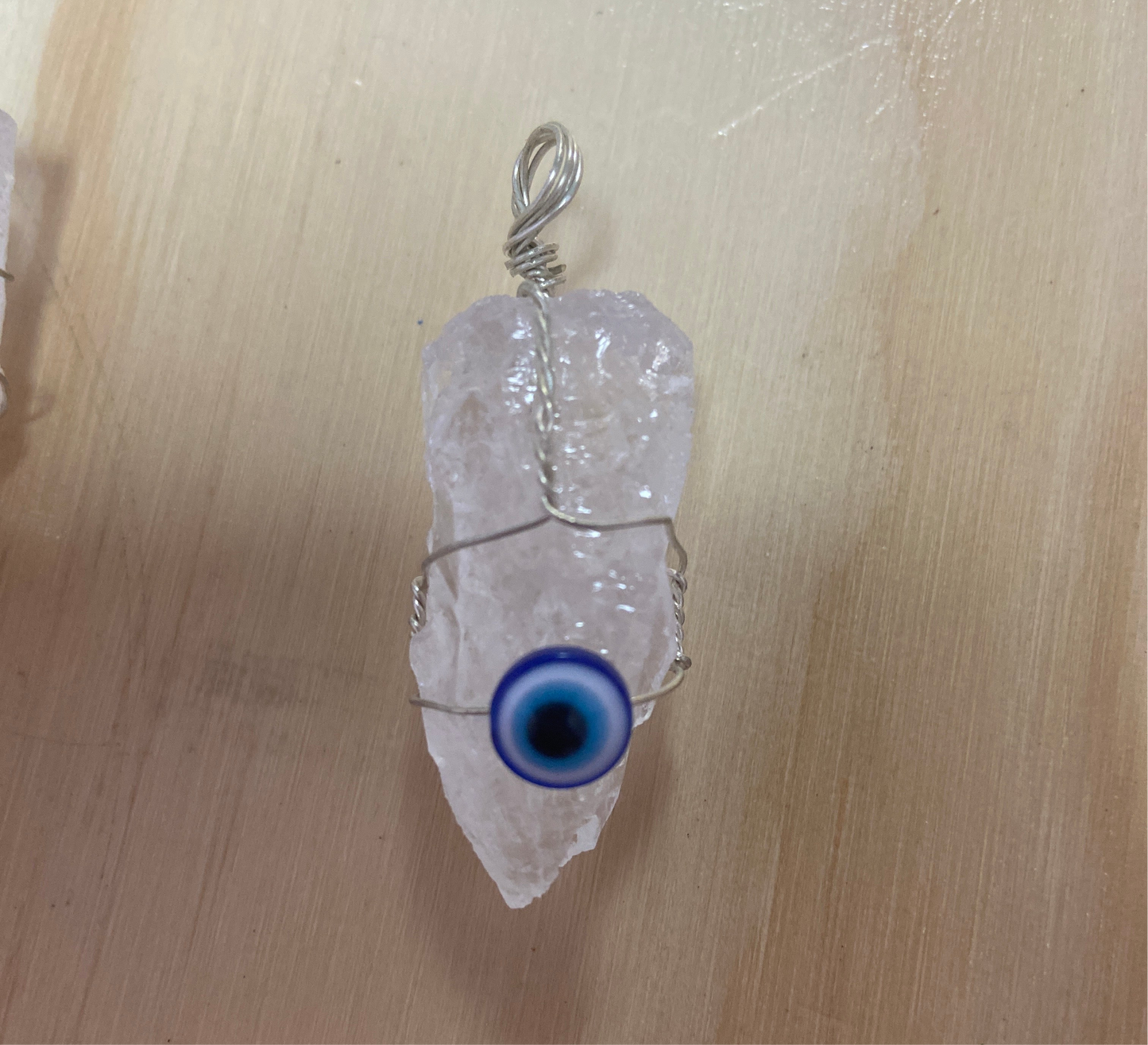 Evil Eye Clear Quartz Pendant