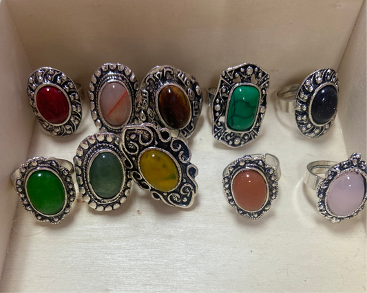 Natural Stone Vintage Rings