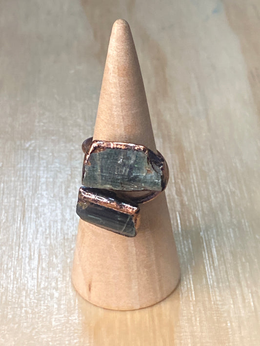 Adjustable Copper Green Tourmaline Ring