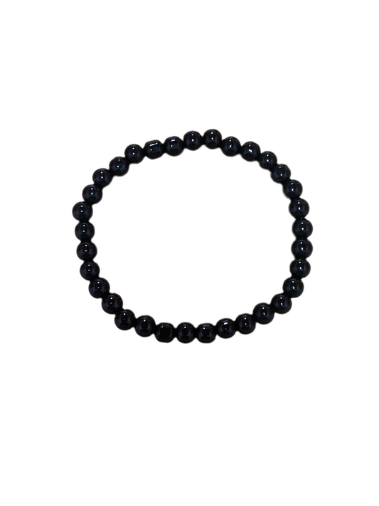 Pulsera de turmalina negra con cuentas de 6 mm