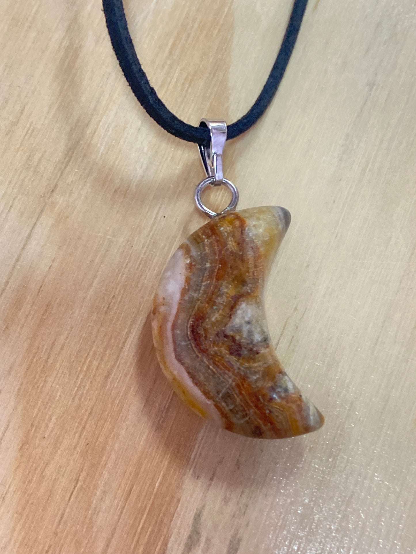 Gemstone Moon Suede Necklace