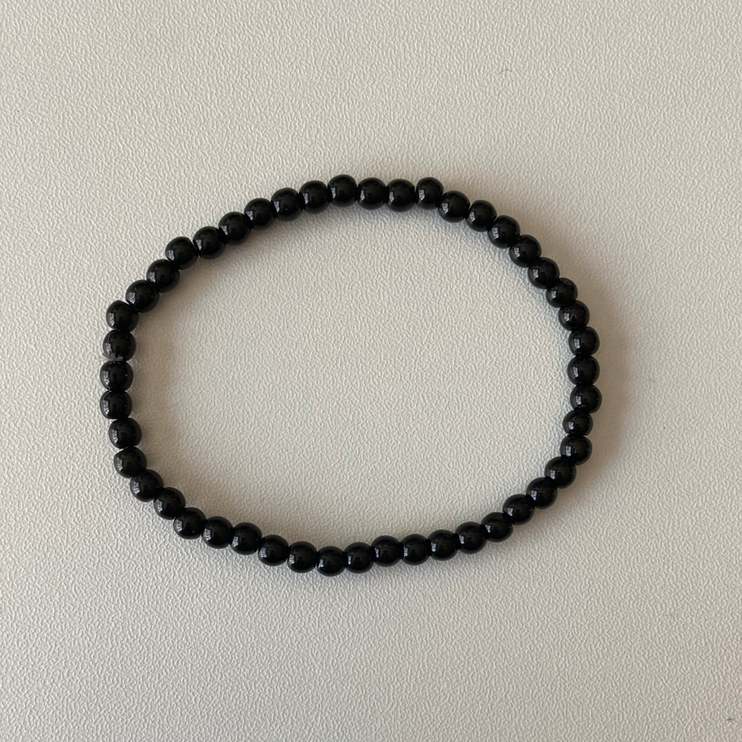 Pulsera de cuentas de obsidiana negra