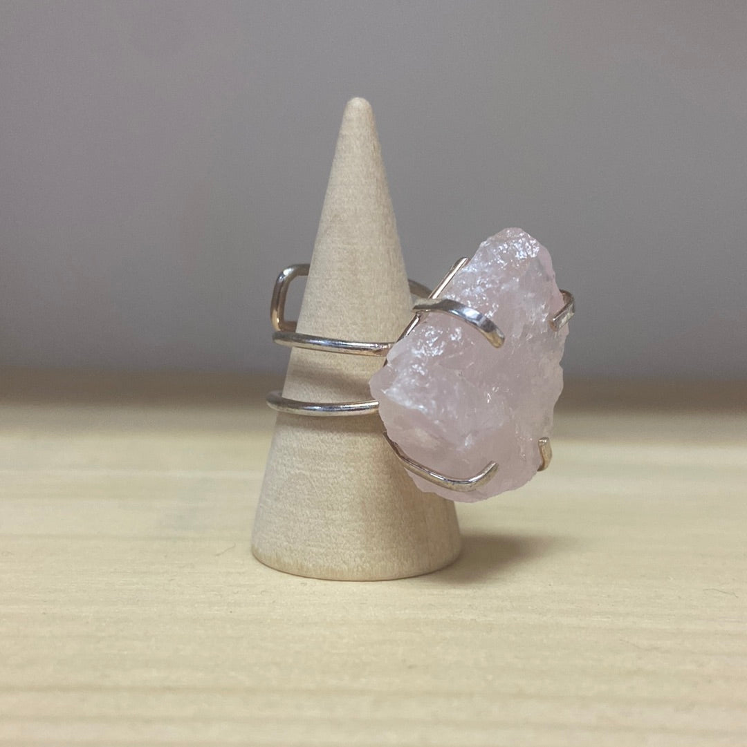 Raw Stone Silver Color Rings