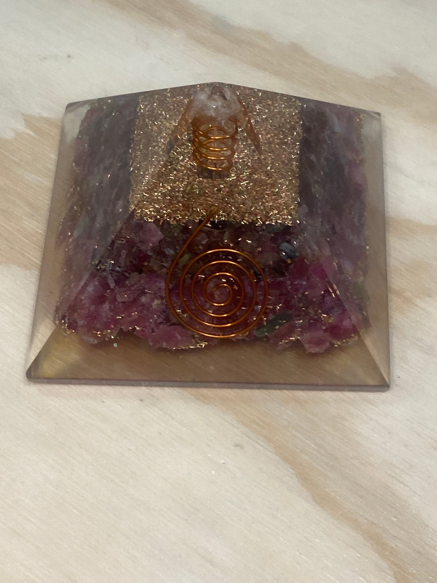Ruby Orgonite Pyramid