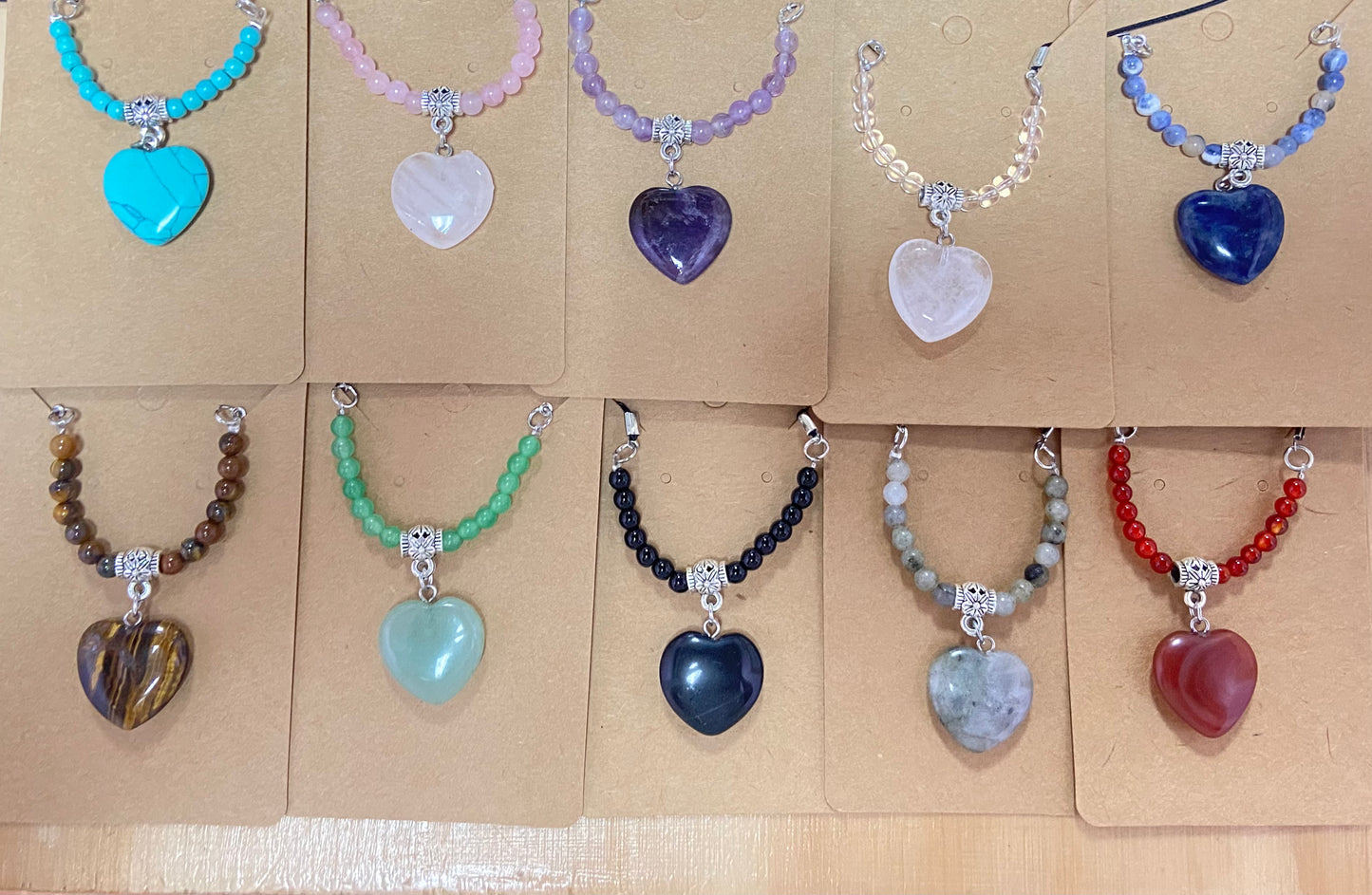 Heart Gemstone Choker Necklace