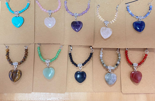 Heart Gemstone Choker Necklace