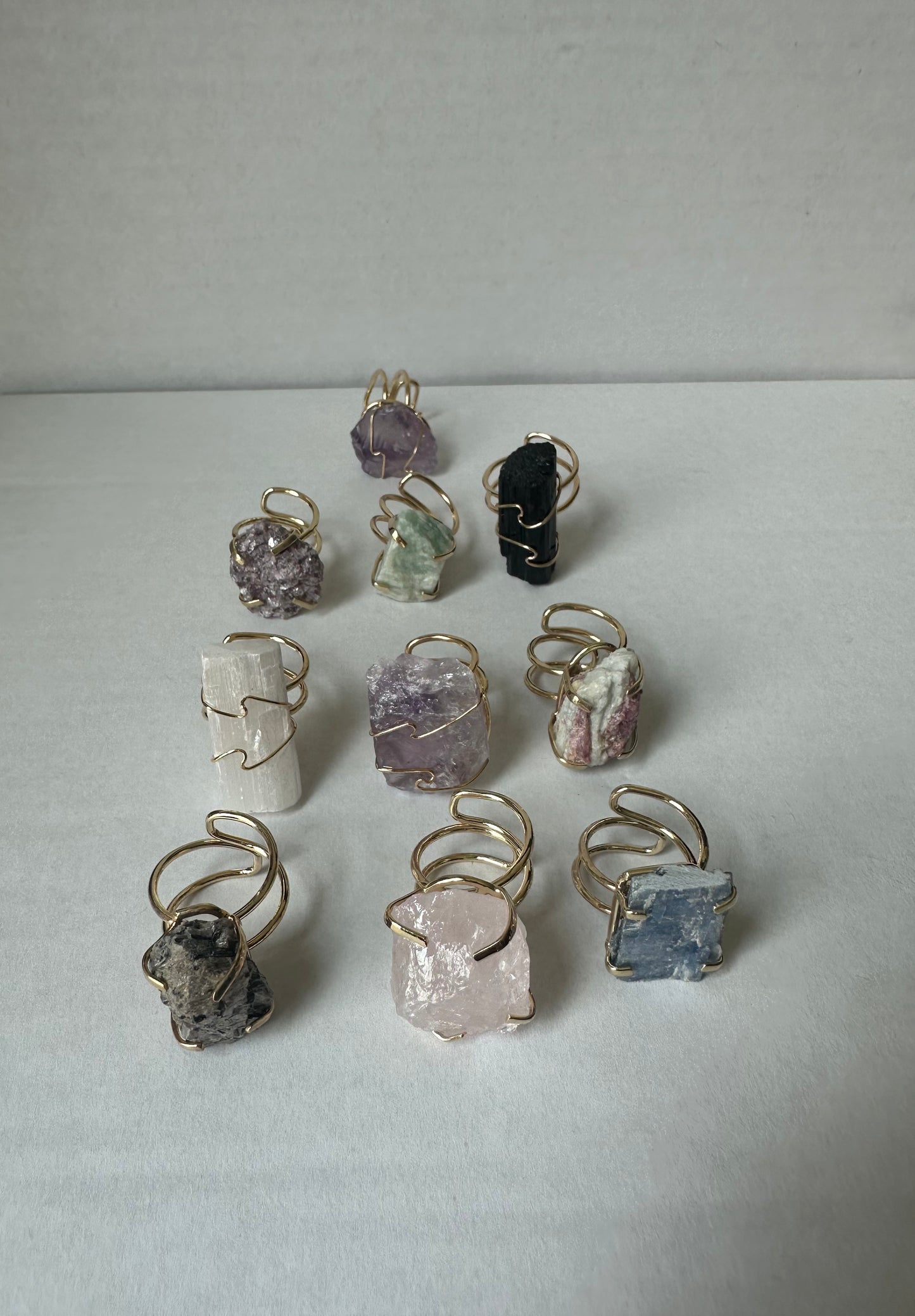 Raw Stone Golden Rings