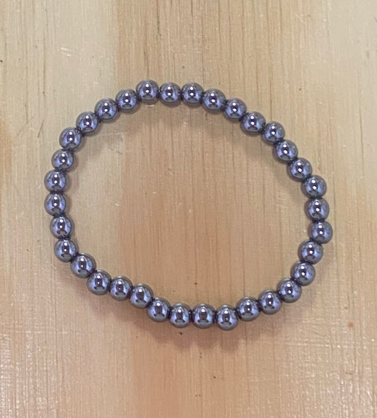 Pulsera elástica de cuentas de hematita HMT