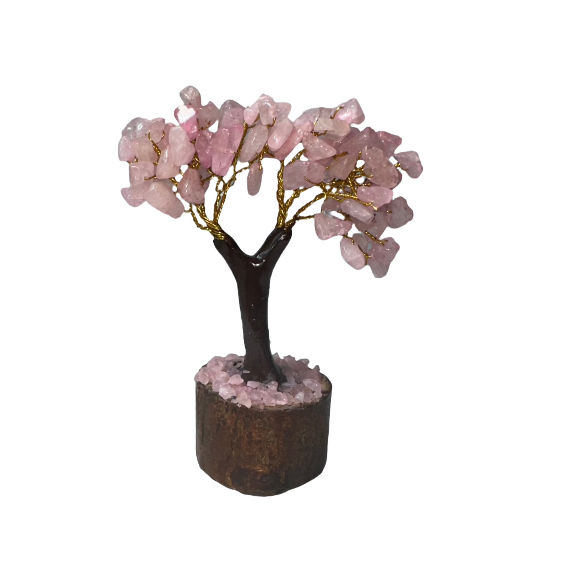 rose quartz gemstone tree