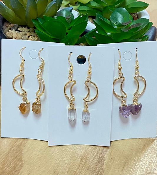 Gold Plated Moon Earrings