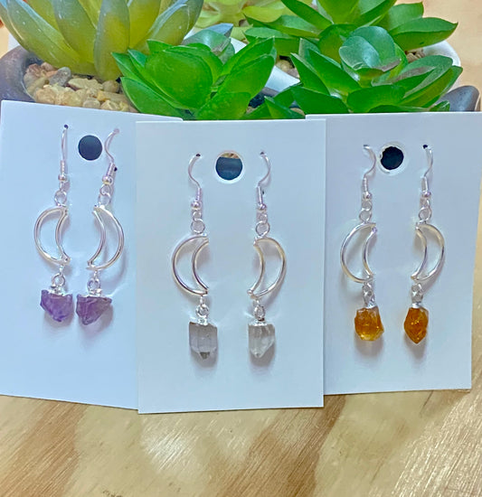 Silver Plated Moon Earrings