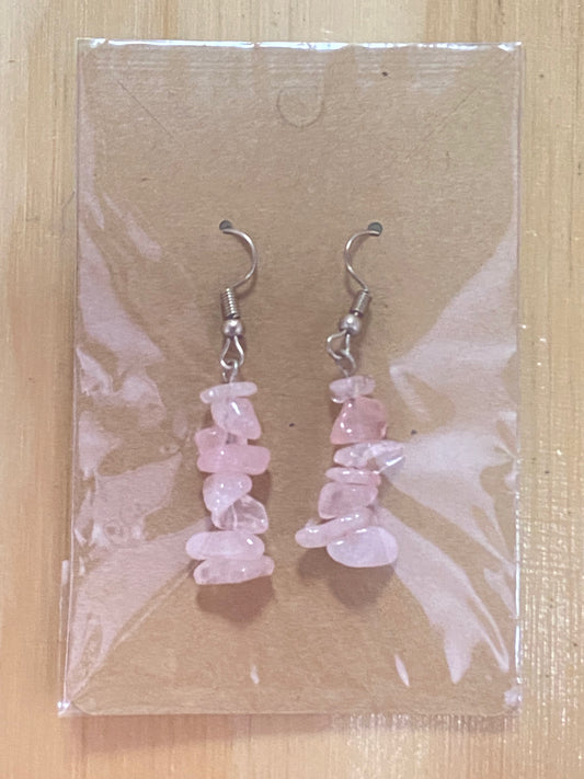 Rose Quartz Chip Earrings