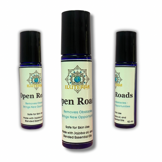 Rodillo de aceite Open Roads: mezcla de aceites esenciales con aceite de jojoba orgánico para nuevas oportunidades y éxito