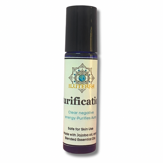 Roll-on de aceite purificador: mezcla de aceites esenciales con aceite de jojoba orgánico para limpieza, renovación y recarga de energía.