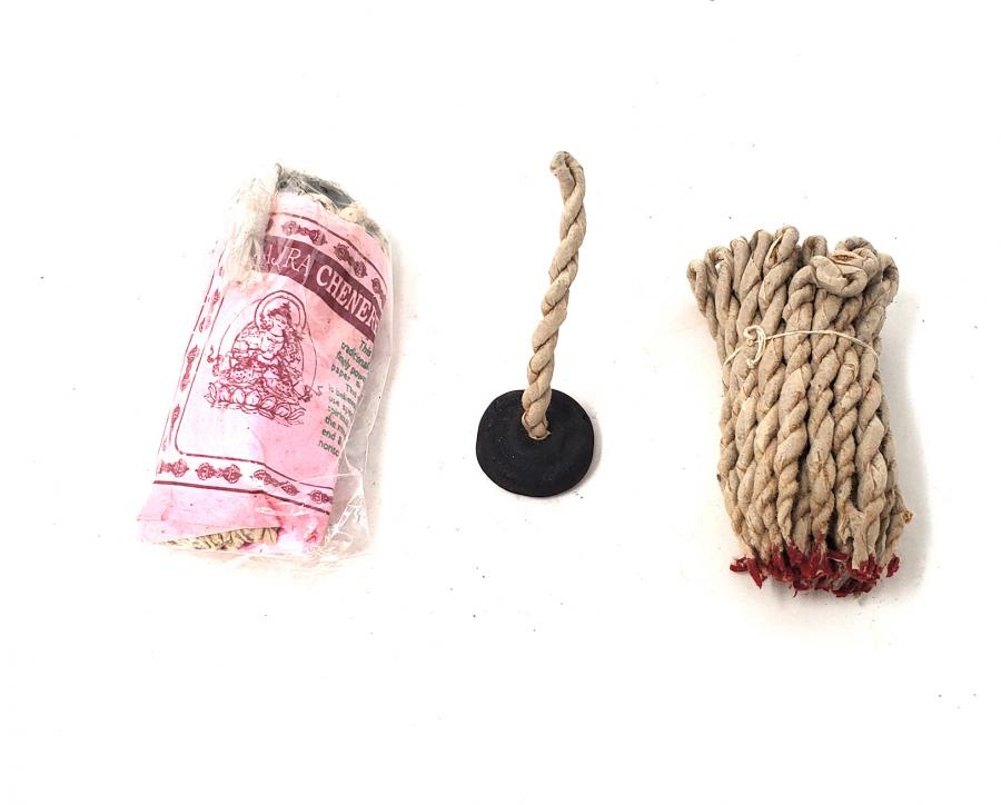 Tibetan Rope Incense - Chenerezig(Approx 35-45 Ropes)with Burner