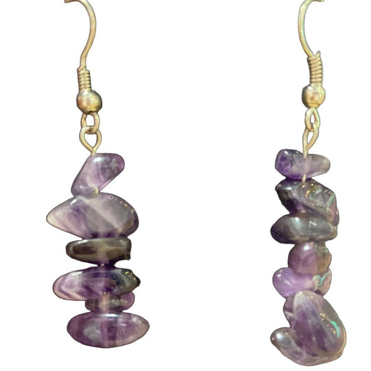 Amethyst Chip Earrings - Iluterra